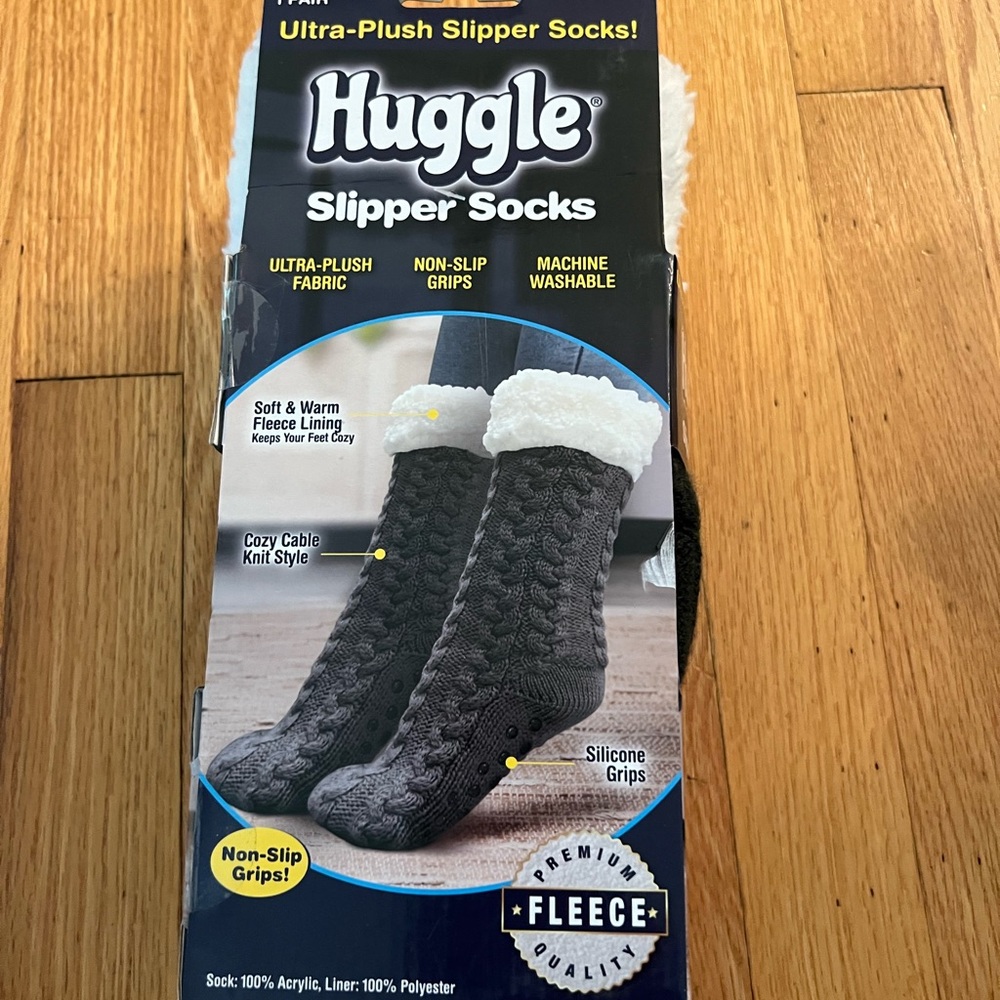 Juggle soft Sherpa Gray Slipper Socks
